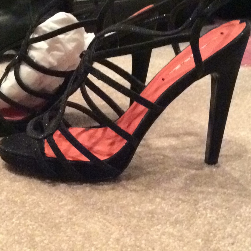 Via Spiga black glitter heels Sandals Fancy nib, 9.5m - Picture 7 of 7